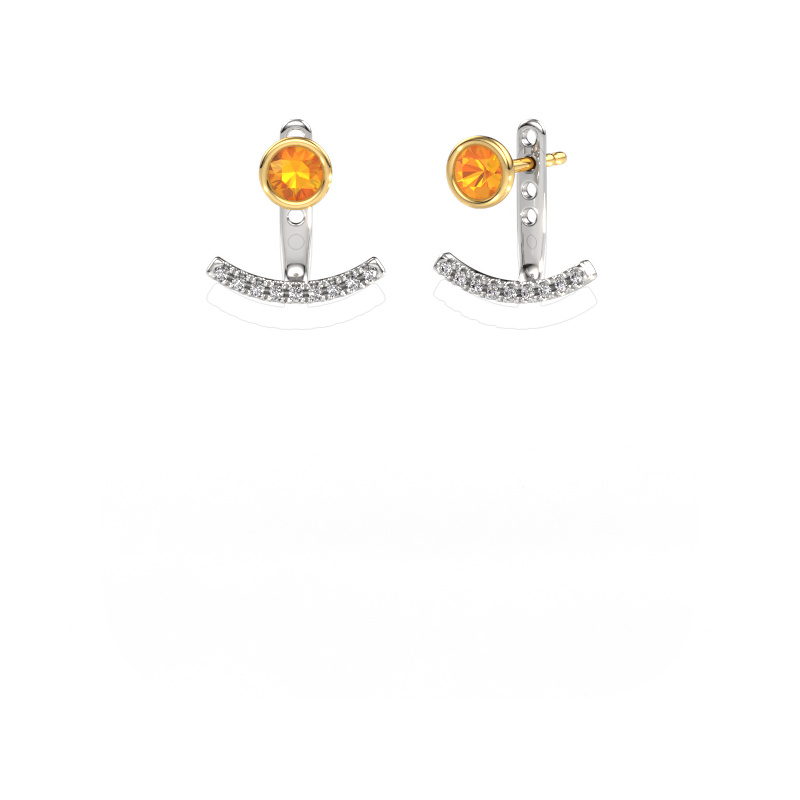 Image of Earrings Rosetta 585 white gold Citrin 4 mm