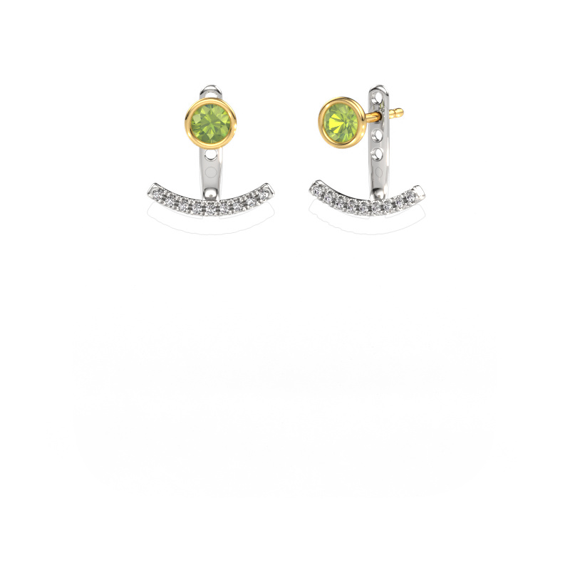 Image of Earrings Rosetta 585 white gold Peridot 4 mm