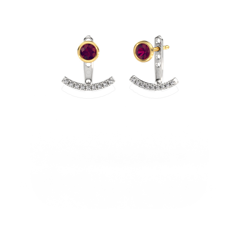 Image of Earrings Rosetta 585 white gold Rhodolite 4 mm