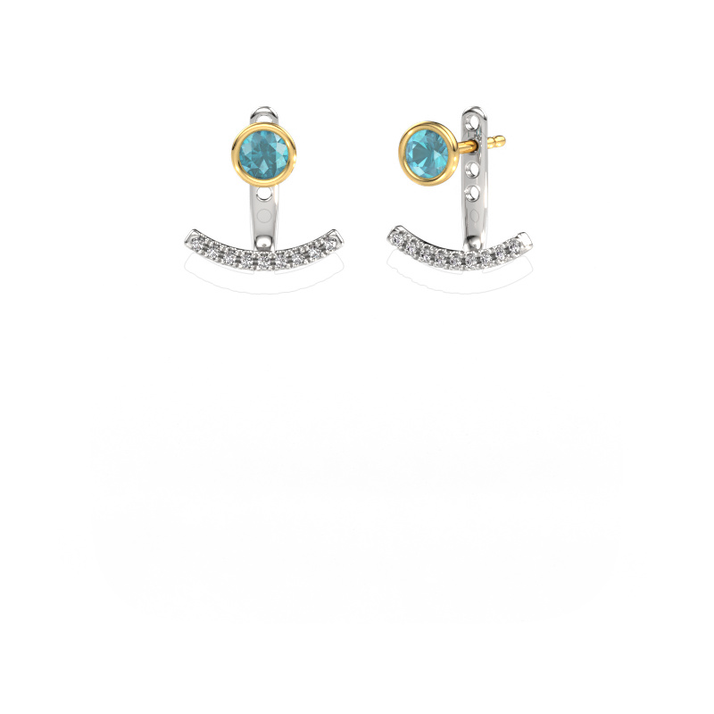 Image of Earrings Rosetta 585 white gold Blue topaz 4 mm