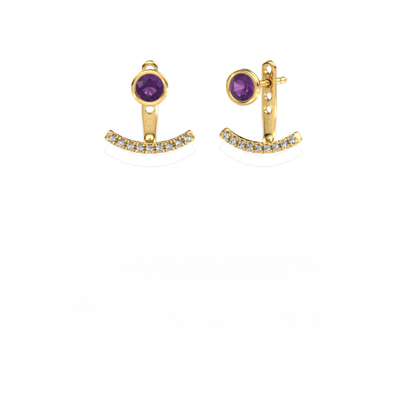 Image of Earrings Rosetta 585 gold Amethyst 4 mm