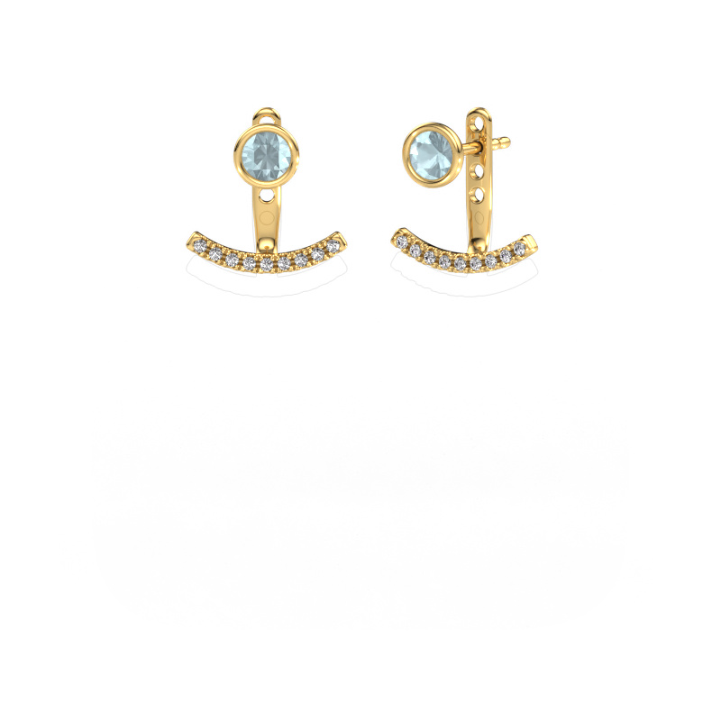 Image of Earrings Rosetta 585 gold Aquamarine 4 mm