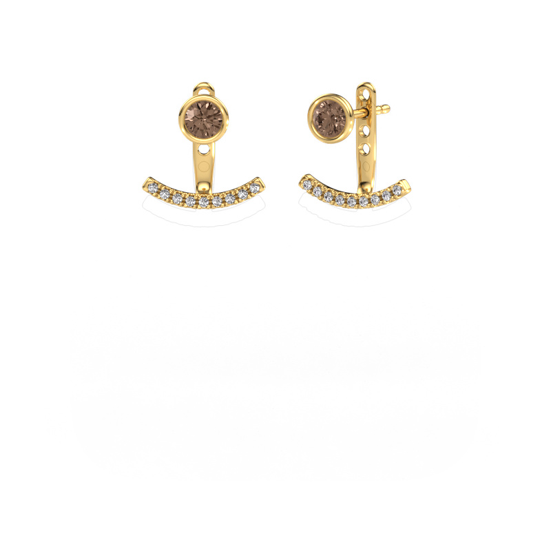 Image of Earrings Rosetta 585 gold Brown diamond 0.62 crt