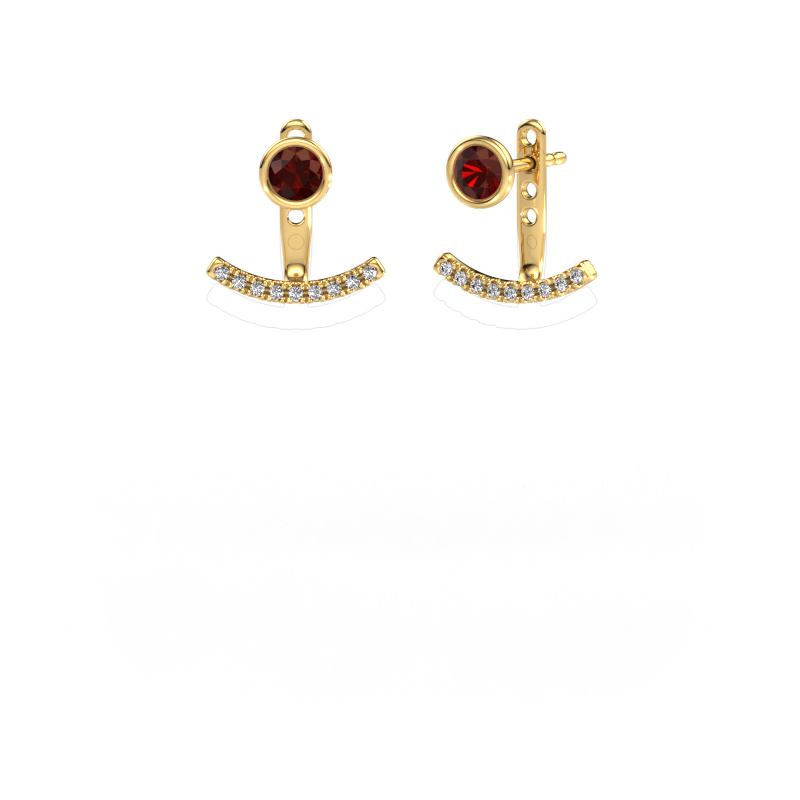 Image of Earrings Rosetta 585 gold Garnet 4 mm