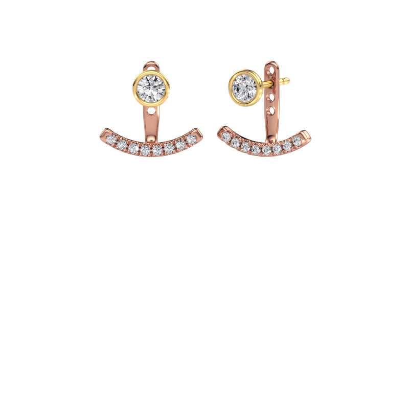 Image of Earrings Rosetta 585 rose gold Diamond 1.24 crt