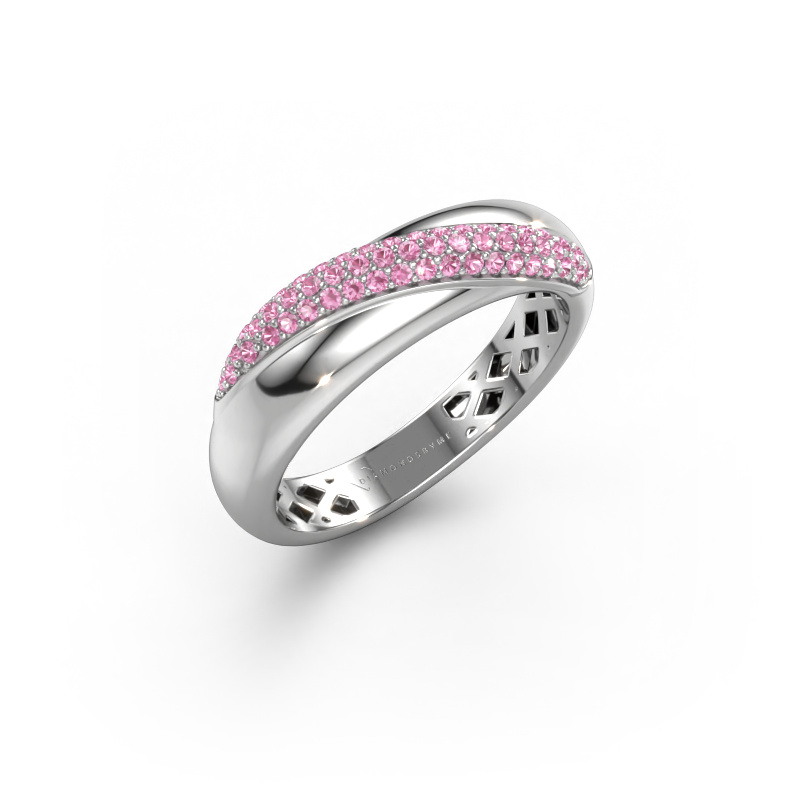 Image de Bague Rosie 585 or blanc Saphir rose 0.9 mm
