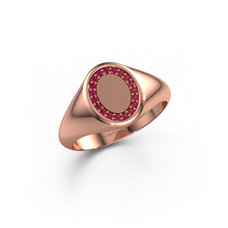 Bild von Siegelring Rosy Oval 1  585 Roségold Rubin 1.2 mm