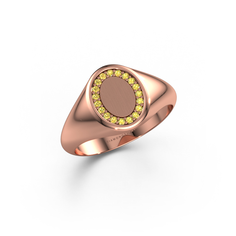 Bild von Siegelring Rosy Oval 1  585 Roségold Gelb Saphir 1.2 mm