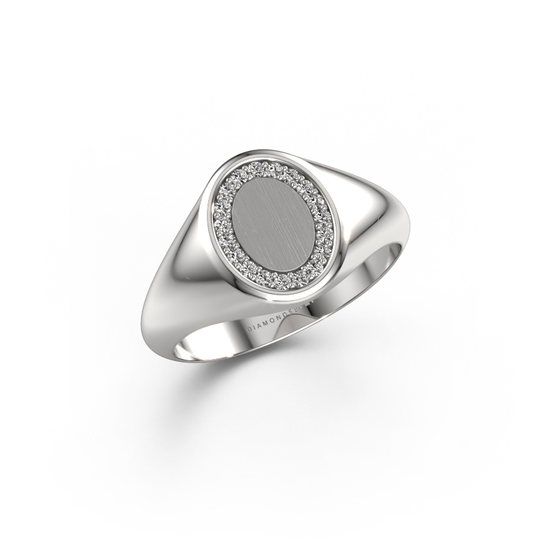 Bild von Siegelring Rosy Oval 1  585 Weißgold Lab-grown Diamant 0.143 crt