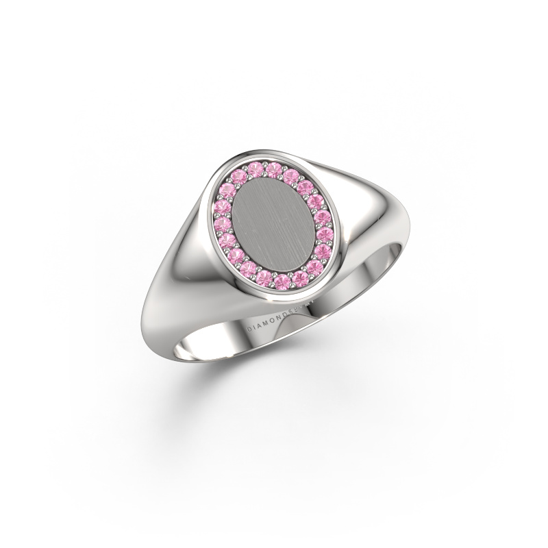 Bild von Siegelring Rosy Oval 1  585 Weißgold Pink Saphir 1.2 mm