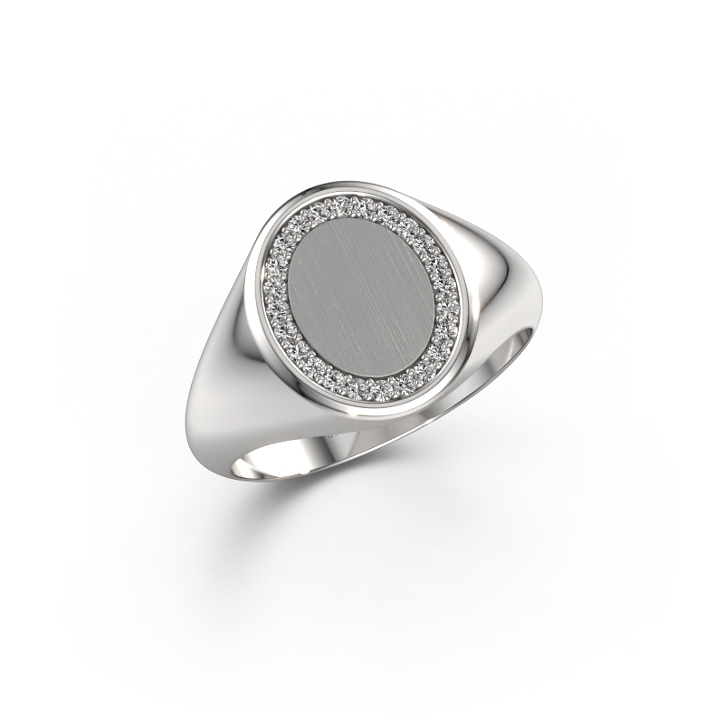 Bild von Siegelring Rosy Oval 2 950 Platin Zirkonia 1.2 mm