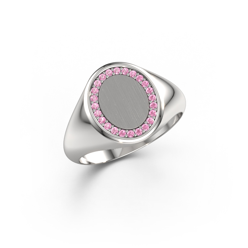 Bild von Siegelring Rosy Oval 2 950 Platin Pink Saphir 1.2 mm
