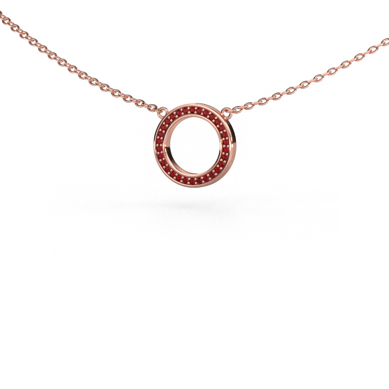 Image of Pendant Round 1 585 rose gold Ruby 0.8 mm