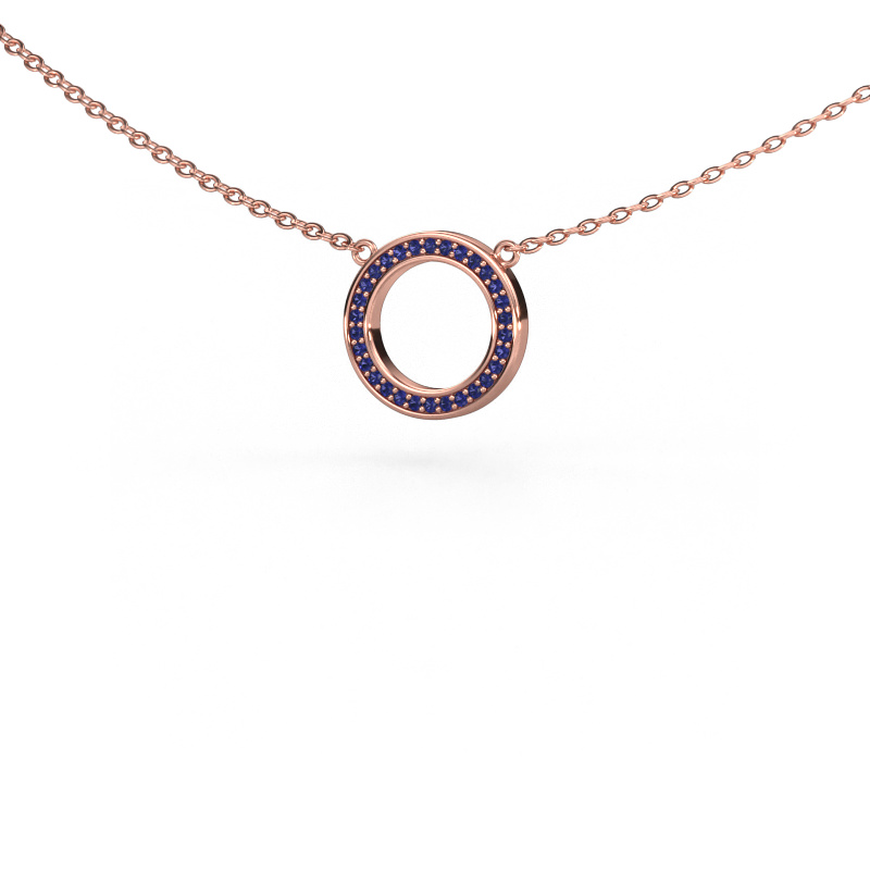 Image of Pendant Round 1 585 rose gold Sapphire 0.8 mm