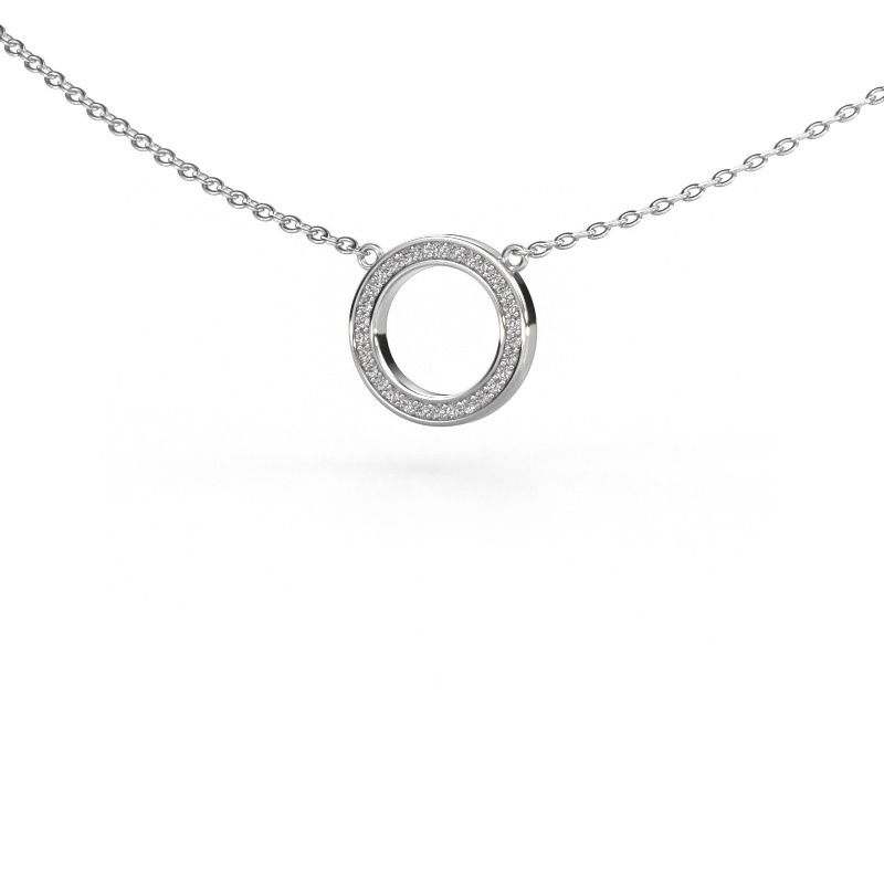 Image of Pendant Round 1 585 white gold Zirconia 0.8 mm