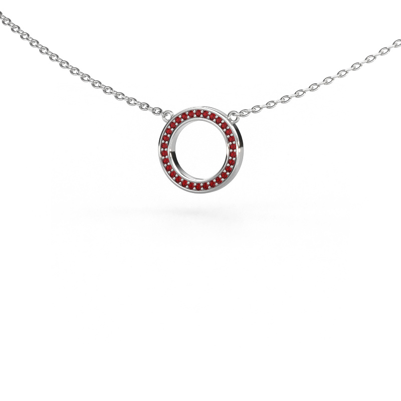 Image of Pendant Round 1 585 white gold Ruby 0.8 mm
