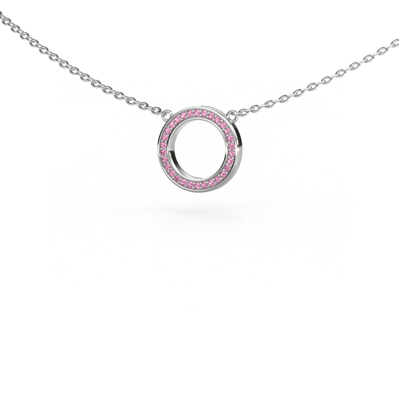 Bild von Anhänger Round 1 585 Weißgold Pink Saphir 0.8 mm