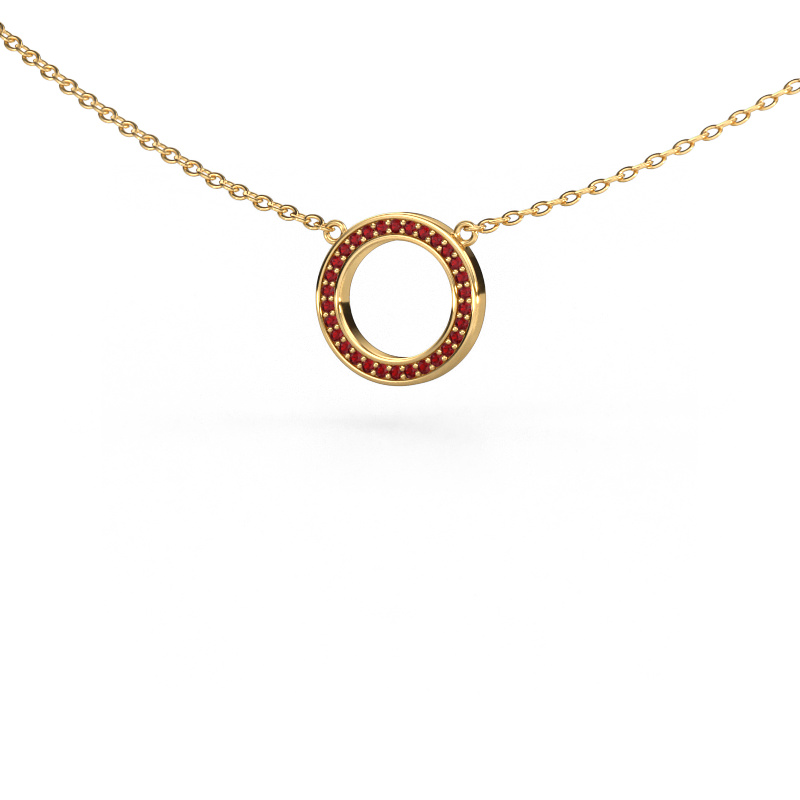 Image of Pendant Round 1 585 gold Ruby 0.8 mm
