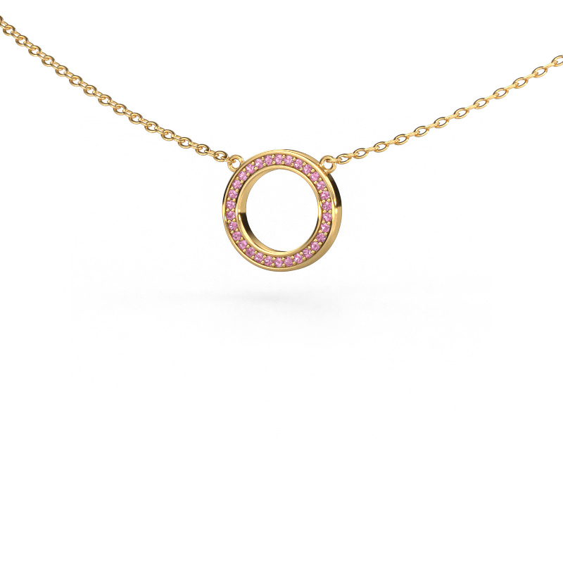 Bild von Anhänger Round 1 585 Gold Pink Saphir 0.8 mm