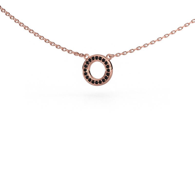 Image of Pendant Round 2 585 rose gold Black diamond 0.06 crt