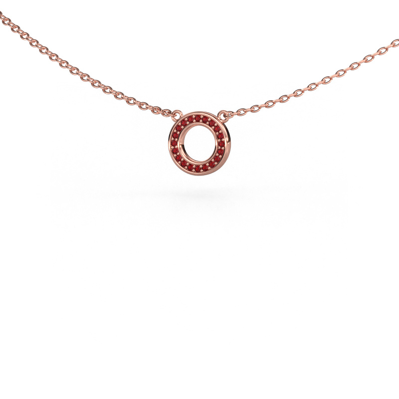 Image of Pendant Round 2 585 rose gold Ruby 0.8 mm