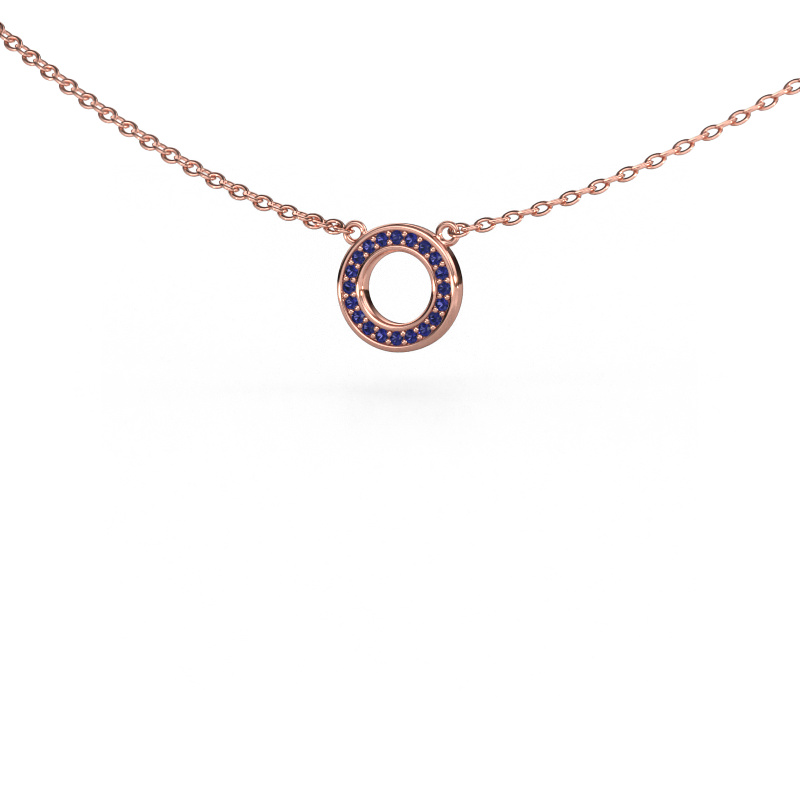 Image of Pendant Round 2 585 rose gold Sapphire 0.8 mm