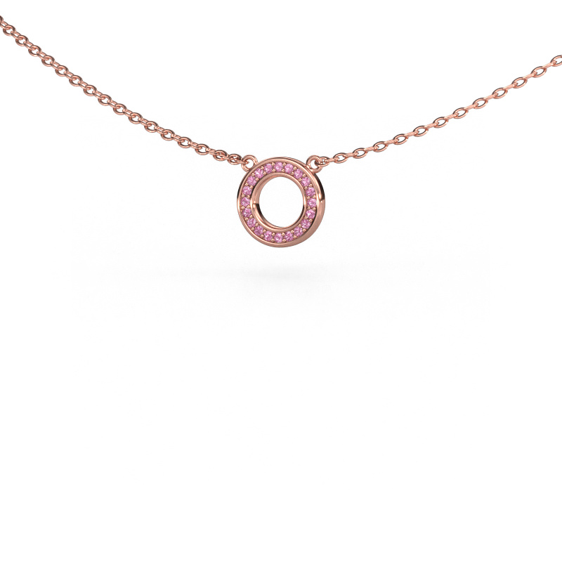 Bild von Anhänger Round 2 585 Roségold Pink Saphir 0.8 mm