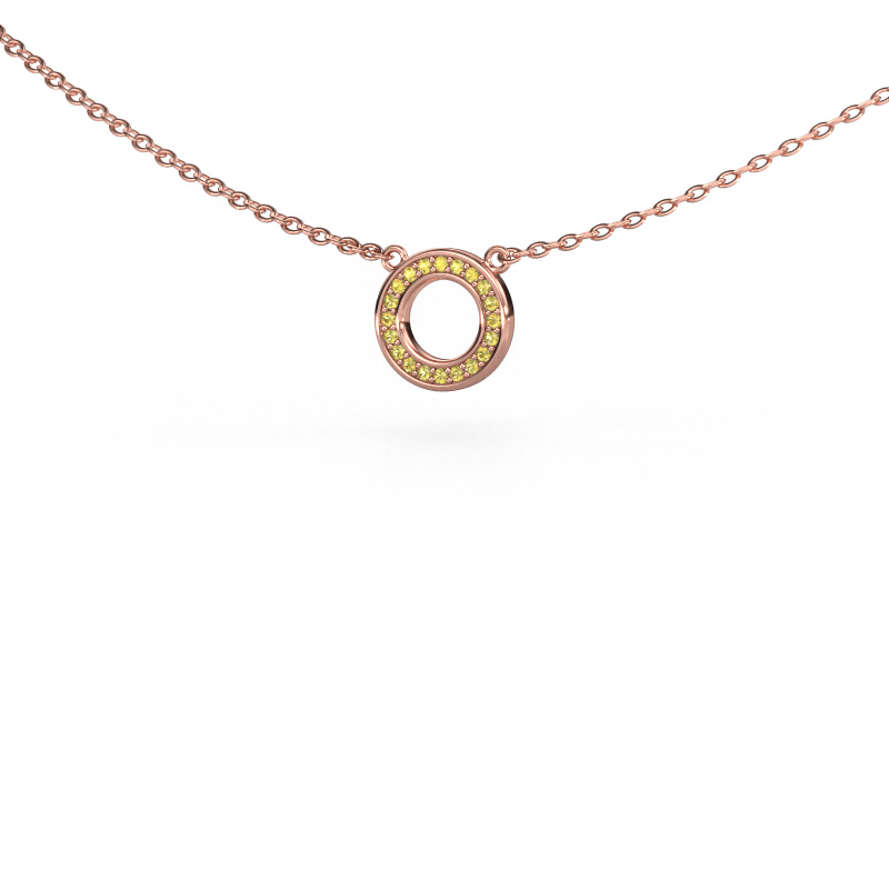 Image of Pendant Round 2 585 rose gold Yellow sapphire 0.8 mm