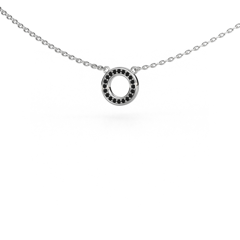 Image of Pendant Round 2 585 white gold Black diamond 0.06 crt