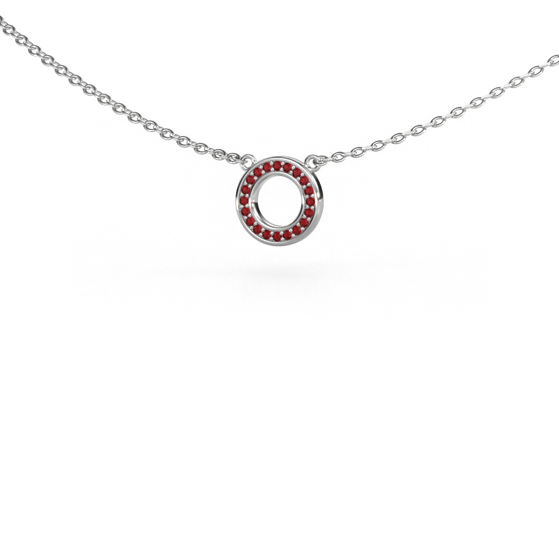 Image of Pendant Round 2 585 white gold Ruby 0.8 mm