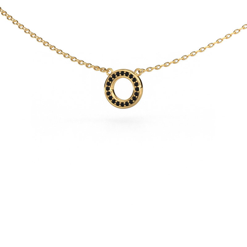 Image of Pendant Round 2 585 gold Black diamond 0.06 crt