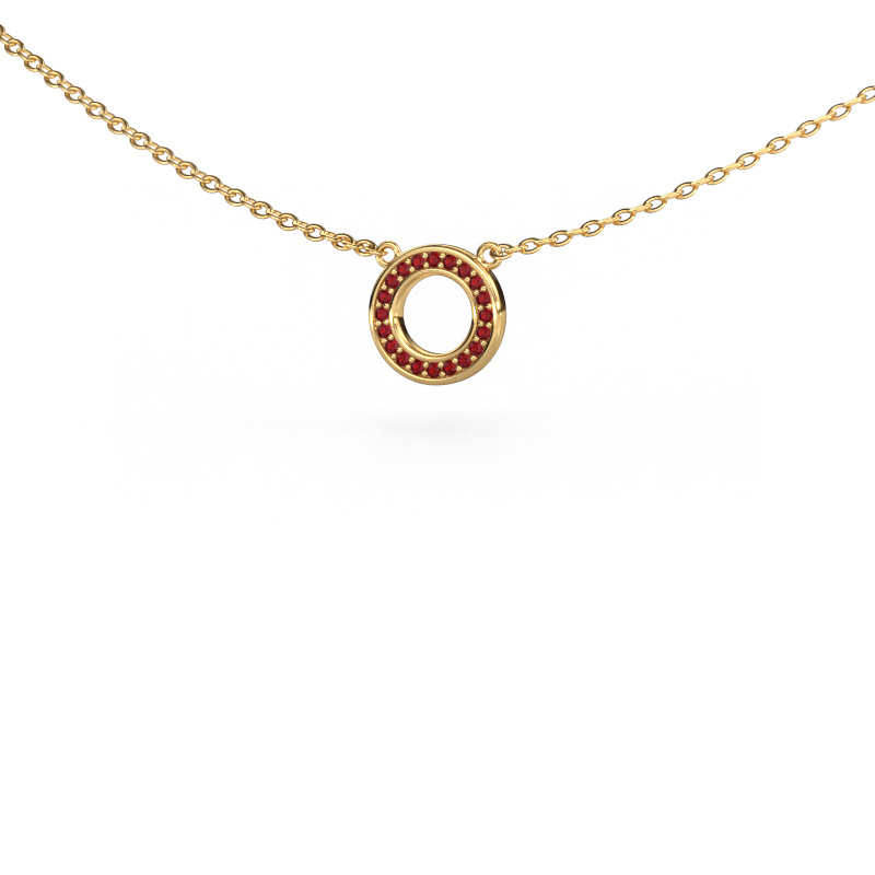 Image of Pendant Round 2 585 gold Ruby 0.8 mm