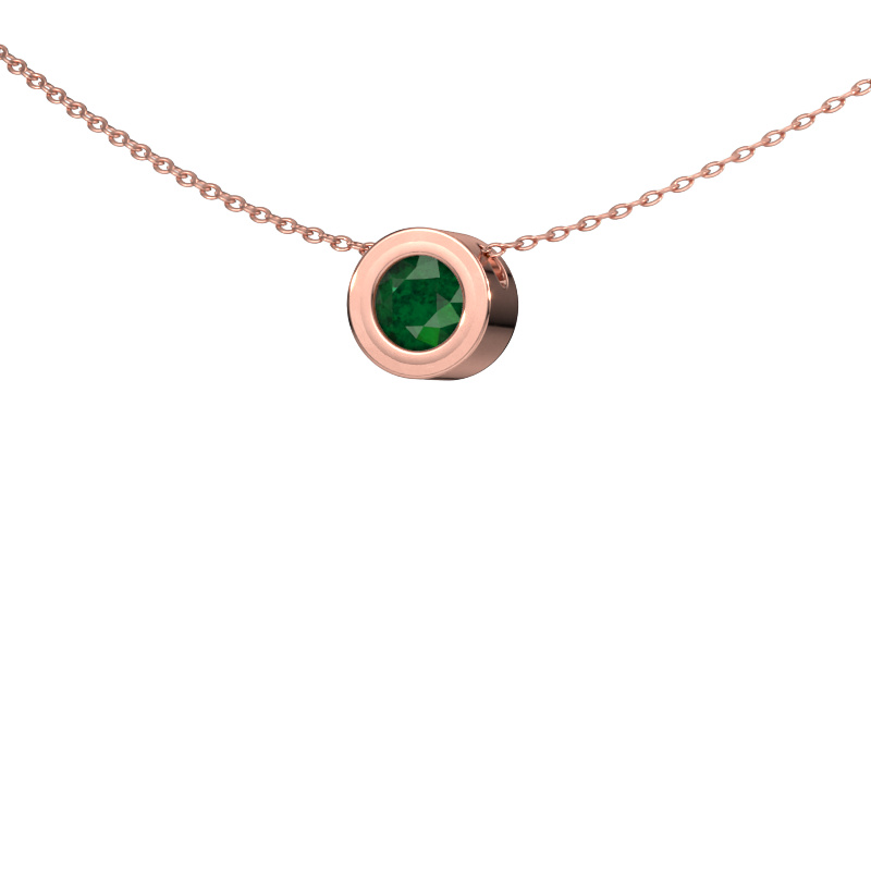 Image of Pendant Ise 585 rose gold Emerald 5 mm