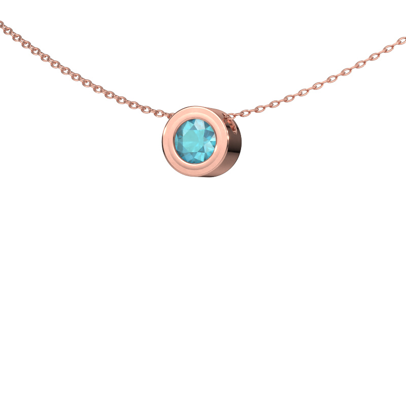 Image of Pendant Ise 585 rose gold Blue topaz 5 mm