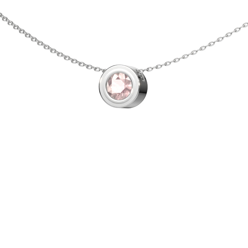 Image of Pendant Ise 585 white gold Morganite champagne 5 mm