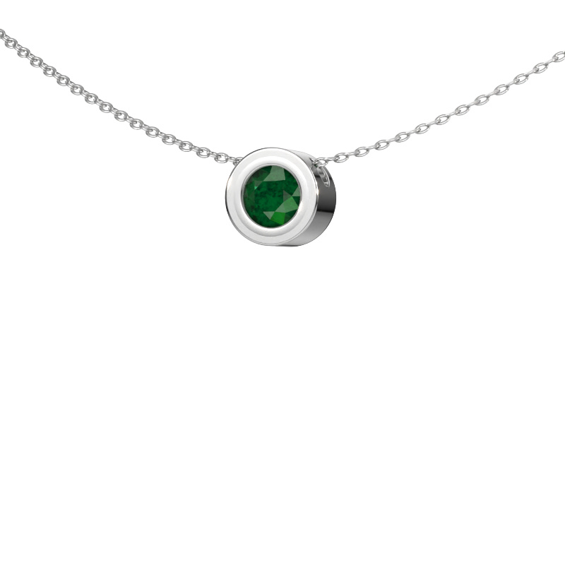 Image of Pendant Ise 585 white gold Emerald 5 mm