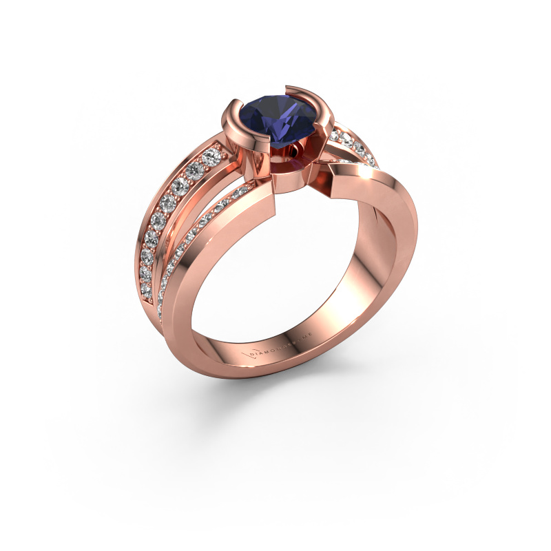 Image of Men's ring Rowan 585 rose gold Sapphire 6.5 mm