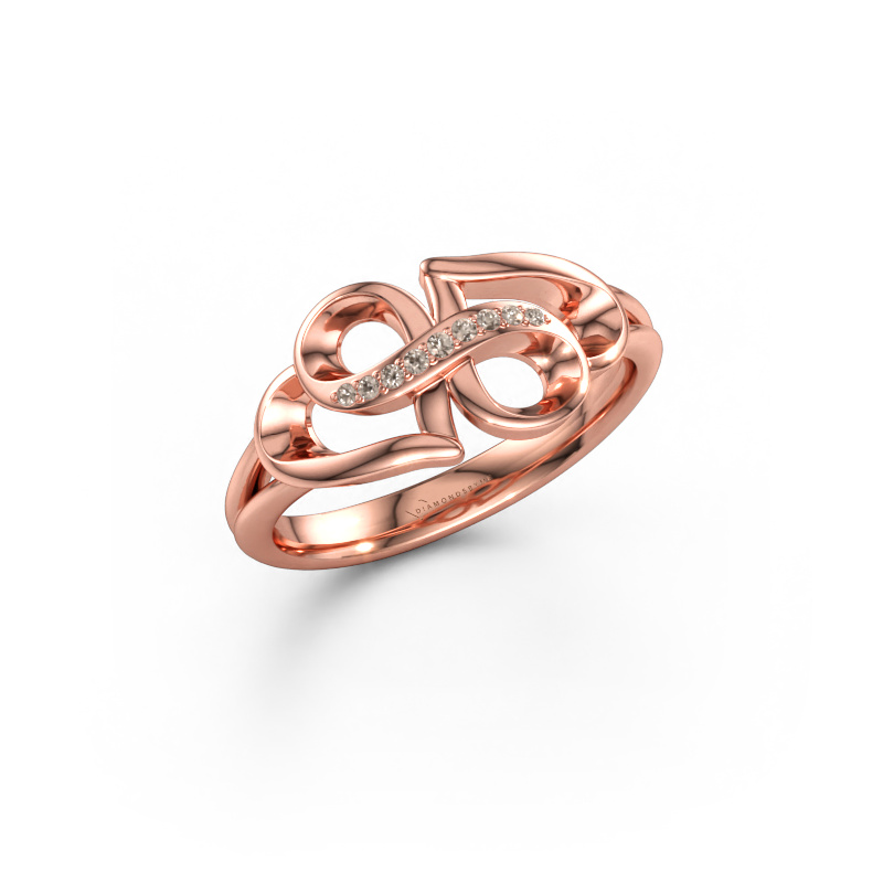 Immagine di Anello rowie 585 oro rosa Diamante marrone 0.043 crt