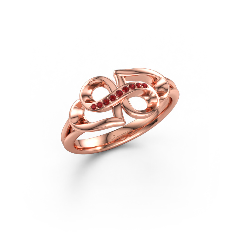 Immagine di Anello rowie 585 oro rosa Rubino 0.9 mm