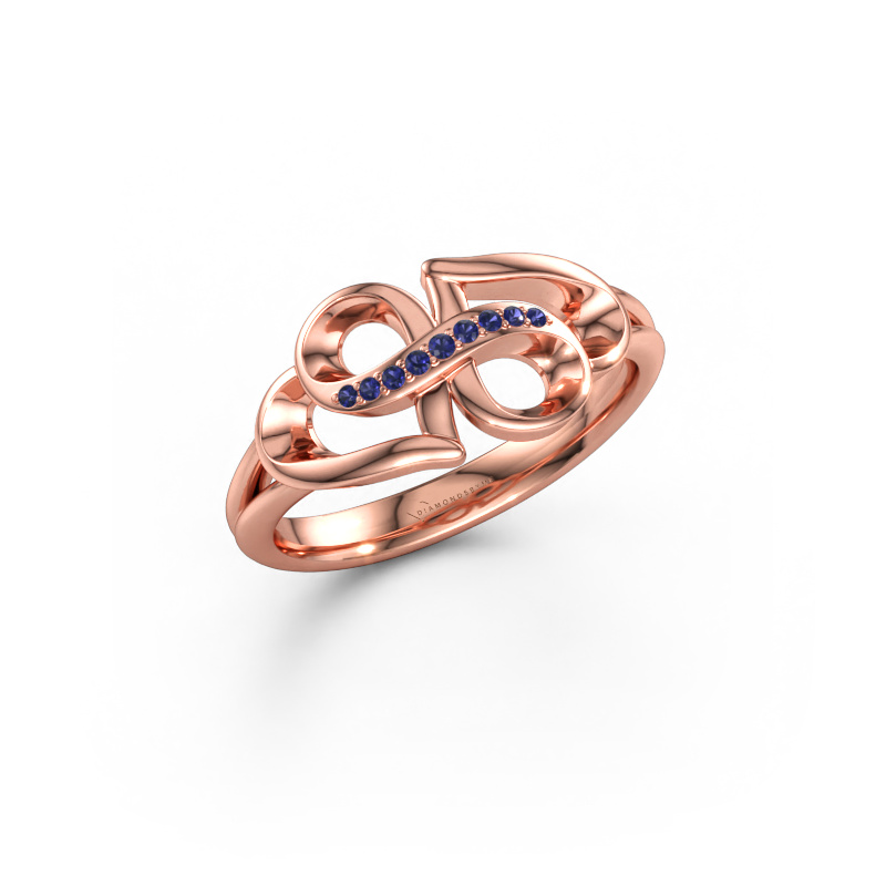 Immagine di Anello rowie 585 oro rosa Zaffiro 0.9 mm