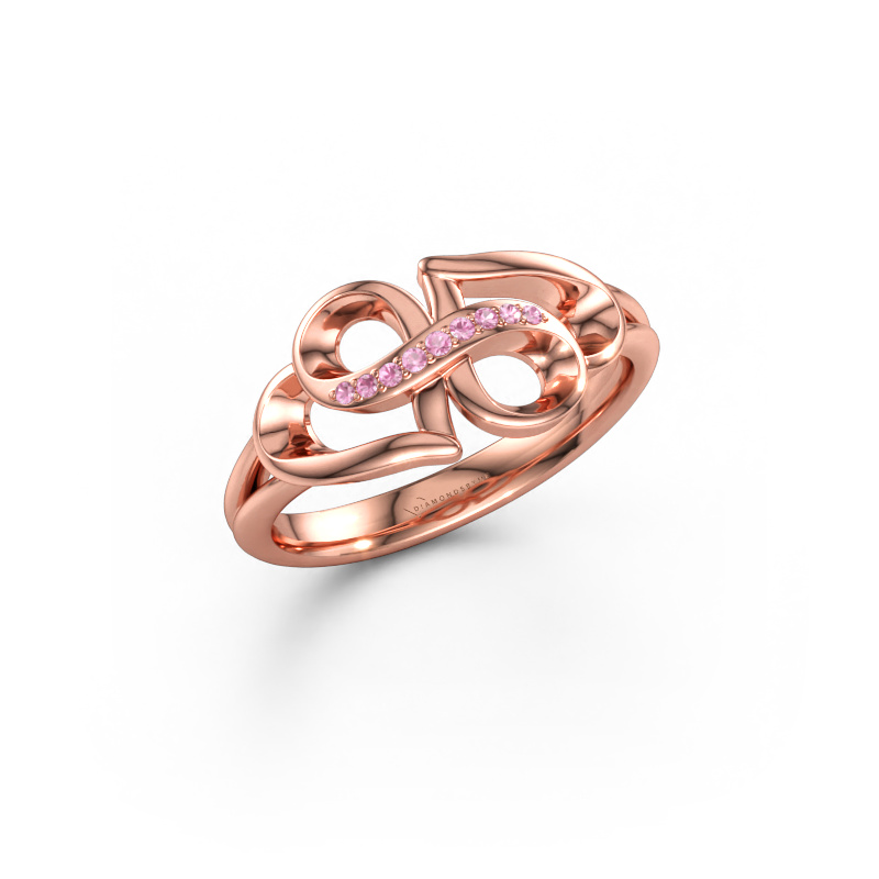 Immagine di Anello rowie 585 oro rosa Zaffiro rosa 0.9 mm