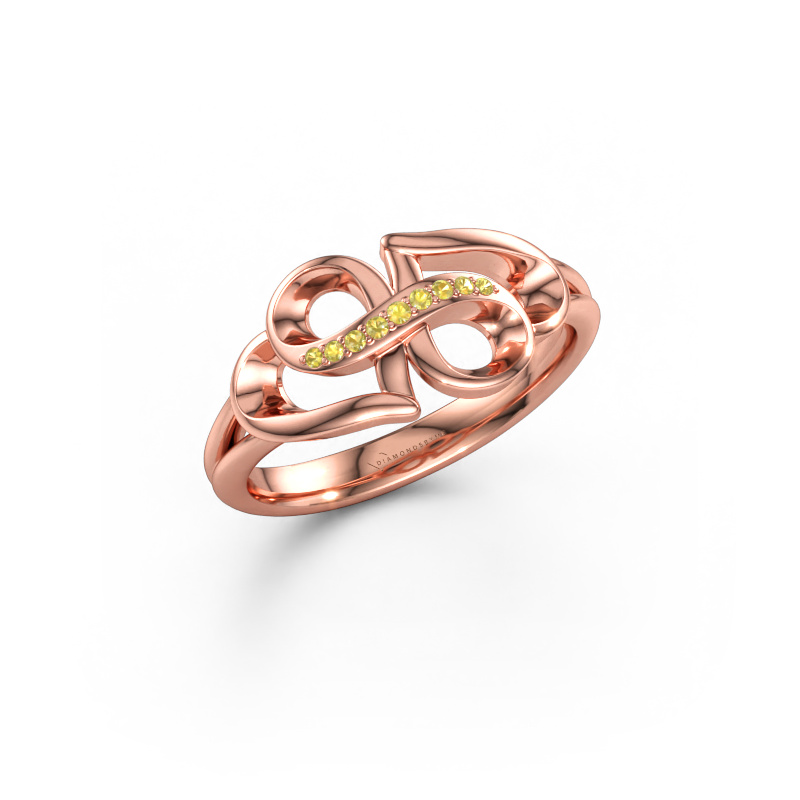 Immagine di Anello rowie 585 oro rosa Zaffiro giallo 0.9 mm