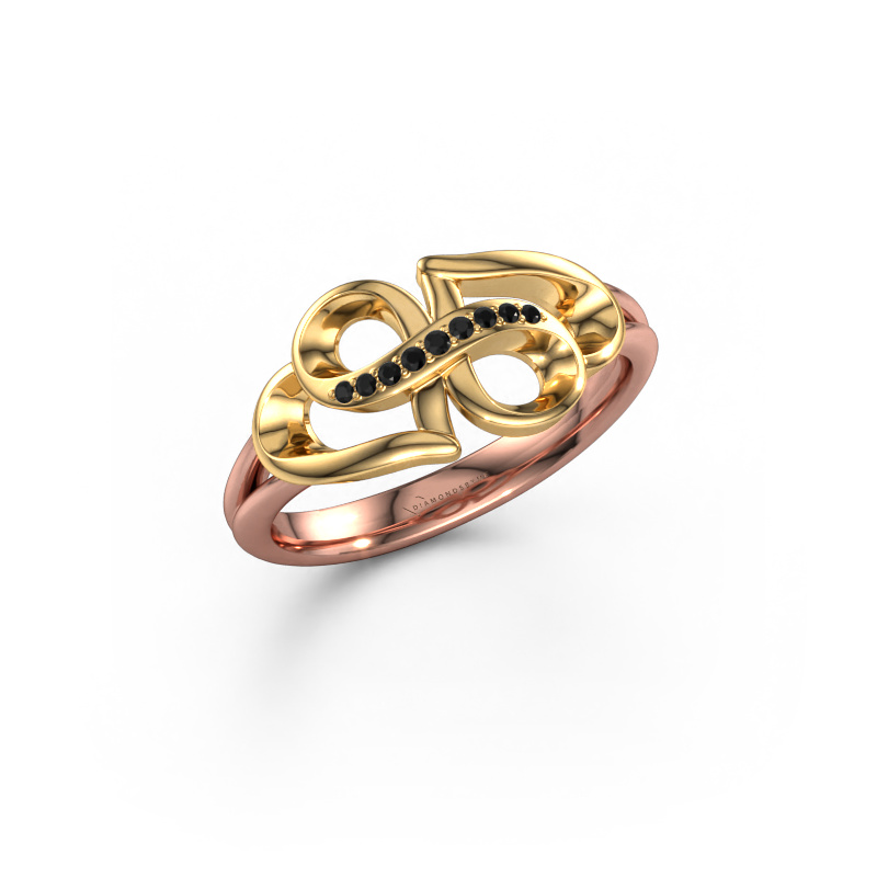 Bild von Ring rowie 585 Roségold Schwarz Diamant 0.05 crt