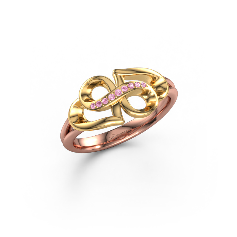 Image of Ring rowie 585 rose gold Pink sapphire 0.9 mm
