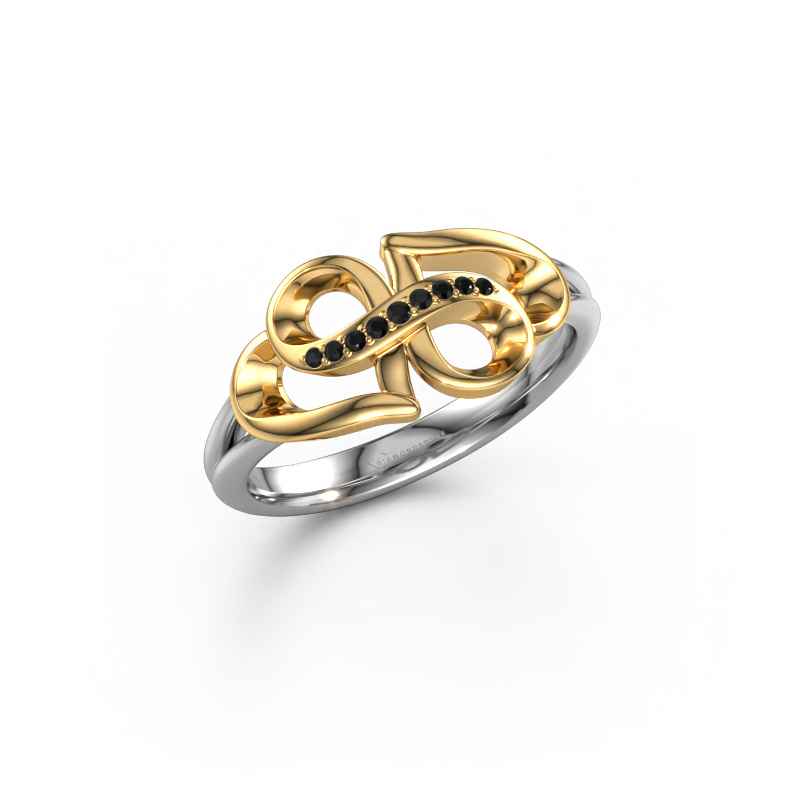 Bild von Ring rowie 585 Weißgold Schwarz Diamant 0.05 crt