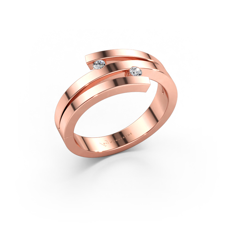 Immagine di Anello Roxane 585 oro rosa Diamante lab grown 0.06 crt
