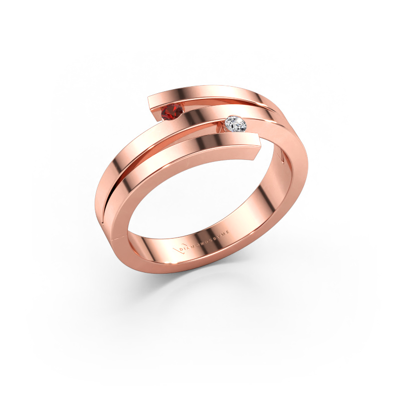 Immagine di Anello Roxane 585 oro rosa Granato 2 mm