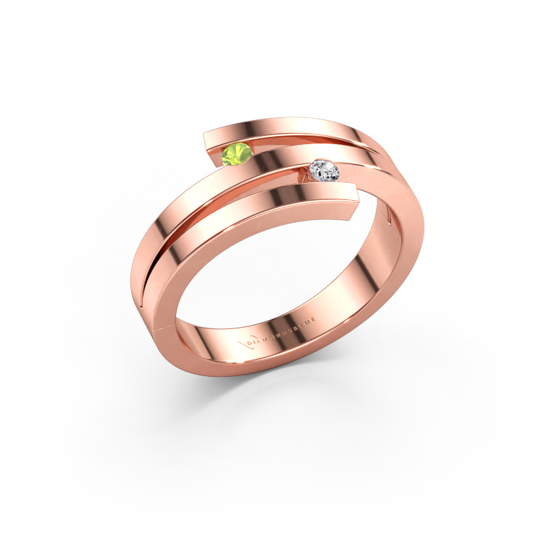 Immagine di Anello Roxane 585 oro rosa Peridoto 2 mm