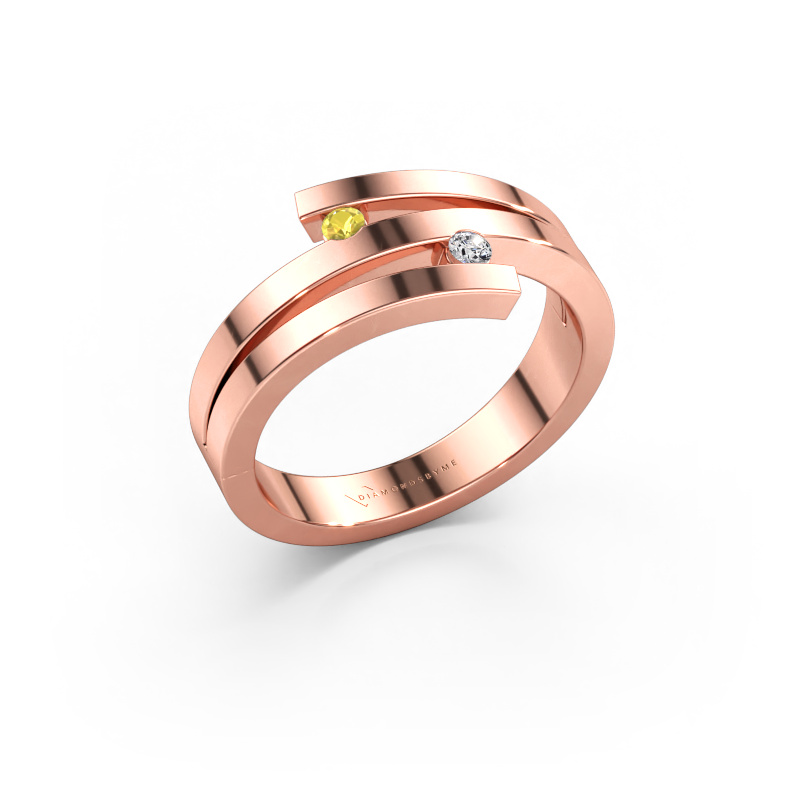Bild av Ring Roxane 585 roséguld Gul safir 2 mm