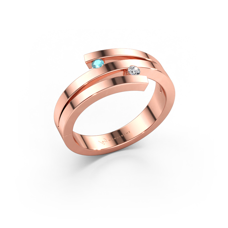 Bild av Ring Roxane 585 roséguld Blå topas 2 mm